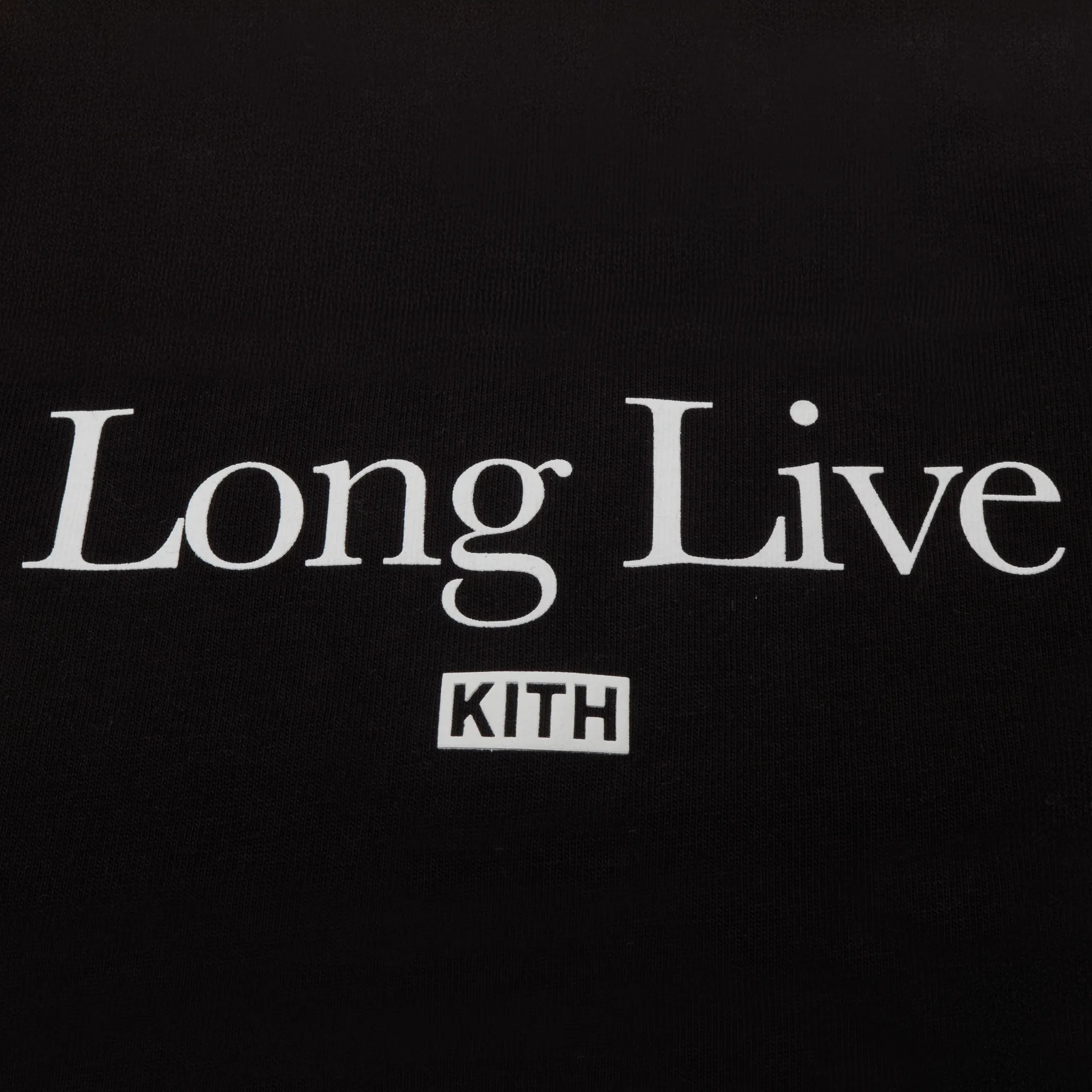 Detailed View of Kith Long Live Quote Black T-Shirt KHMG030022-001